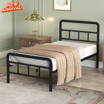 НОВАЯ металлическая основа Marco De Cama TWIN Plataforma de Cabecera Madera Negra Habitacion - Изображение 1 из 4