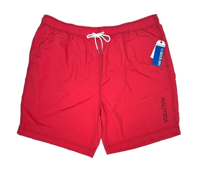 Мужские плавки Nautica размер 2XL красные быстросохнущие с сетчатой подкладкой карманы 8 дюймов по внутреннему шву - Изображение 1 из 4