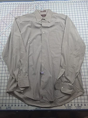 Nordstrom Relaxed Classic Shirt Men's Light Blue Striped 100% Cotton Long Sleeve - Image 1 of 4