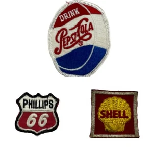 Vintage lot 60s 70s patches Pepsi Cola Shell Gas Phillips 66 - Picture 1 of 7