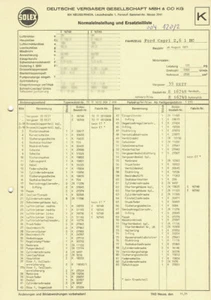 Datenblatt Einstelldaten Solex 35 EEIT Vergaser - Ford Capri 2.6 / E16748 - Picture 1 of 2