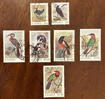 Zambia: 1987-88 Set of 7 "Birds"  SC# 377, 379, 381-385 used. Lot #03-110417 - Image 1 of 2