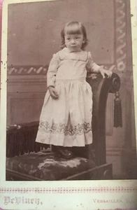 Vintage/Old Little Girl Standing on chair  Photo late 1800s - Picture 1 of 4