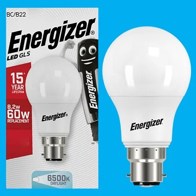 8x 8.2W (=60W) LED GLS 6500K Daylight Opal BC B22 Bayonet Cap Light Bulb Lamp - Image 1 of 2