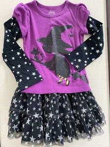 Carters Halloween Outfit, size 4, Flying Witch, Black Cat & Black Tulle Skirt 3T - Picture 1 of 12
