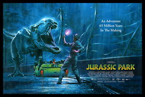 1993 Jurassic Park Movie Poster Print Sam Neill Laura Dern Jeff Goldblum 🌋🍿