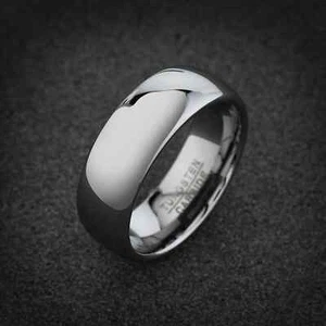 Anillo de tungsteno abovedado alto pulido para hombre anillo de boda clásico alianza de boda para hombre - Imagen 1 de 4