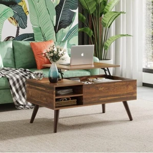 Coffee Table,Lift Top Coffee Tables for Living Room, Rising Tabletop Wood Dining - Picture 1 of 9