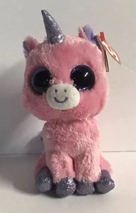 TY Beanie Boos 6" MAGIC Pink Unicorn Plush Boo Purple Eyes Glitter Hang Tag - Picture 1 of 7