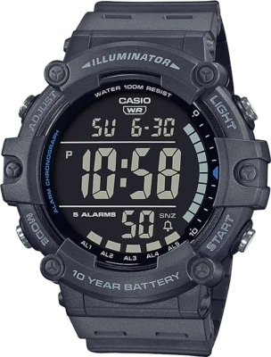 Casio AE1500WH-8BV, Chronograph Watch, Gray Resin Band, Alarm, Illuminator - Image 1 of 2