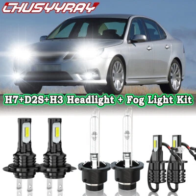 Para 2004-2007 Saab 9-3 6X LED/HID Faros Luz de cruz Luz de niebla Bombillas Foto 1 de 4