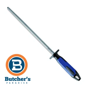 Butcher's 10" FDICK Combi Knife Sharpening Steel Square Blue Handle 2 Sides 25cm - Picture 1 of 1