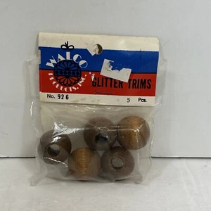 Vintage Walco Products Glitter Trims Wood Beads Quilting New Old Stock Pack of 5 - Picture 1 of 7
