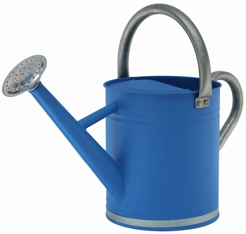 Lata de riego de metal Gardener Select, azul con detalles galvanizados - 3,5 L (0,92 gal) Foto 1 de 1