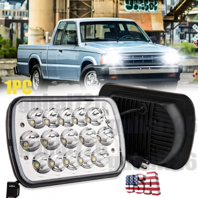 Faro LED alto/bajo para camioneta Mazda B2000 B2200 B2600 RX-7 H6054 negro 7x6 pulgadas Foto 1 de 4