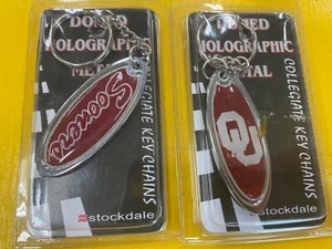 University of Oklahoma Sooners OU Key Chain Ring lot of 2 USA made - Picture 1 of 5