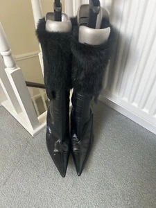 dune black leather boots size 6 - Picture 1 of 6