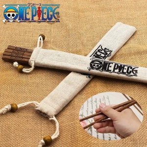 2 Pair ONE PIECE Wooden Chopsticks Anime Non-slip Reusable Tableware Chopsticks - Picture 1 of 6
