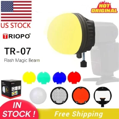 US TRIOPO MagDome Flash Color Filter Diffuser Ball Kit Fr Godox AD200 V860 TT685 - Image 1 of 4