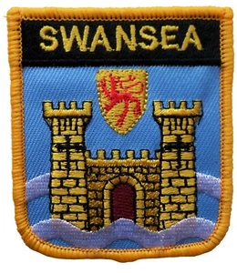 Swansea Wales Shield Embroidered Patch - Picture 1 of 3