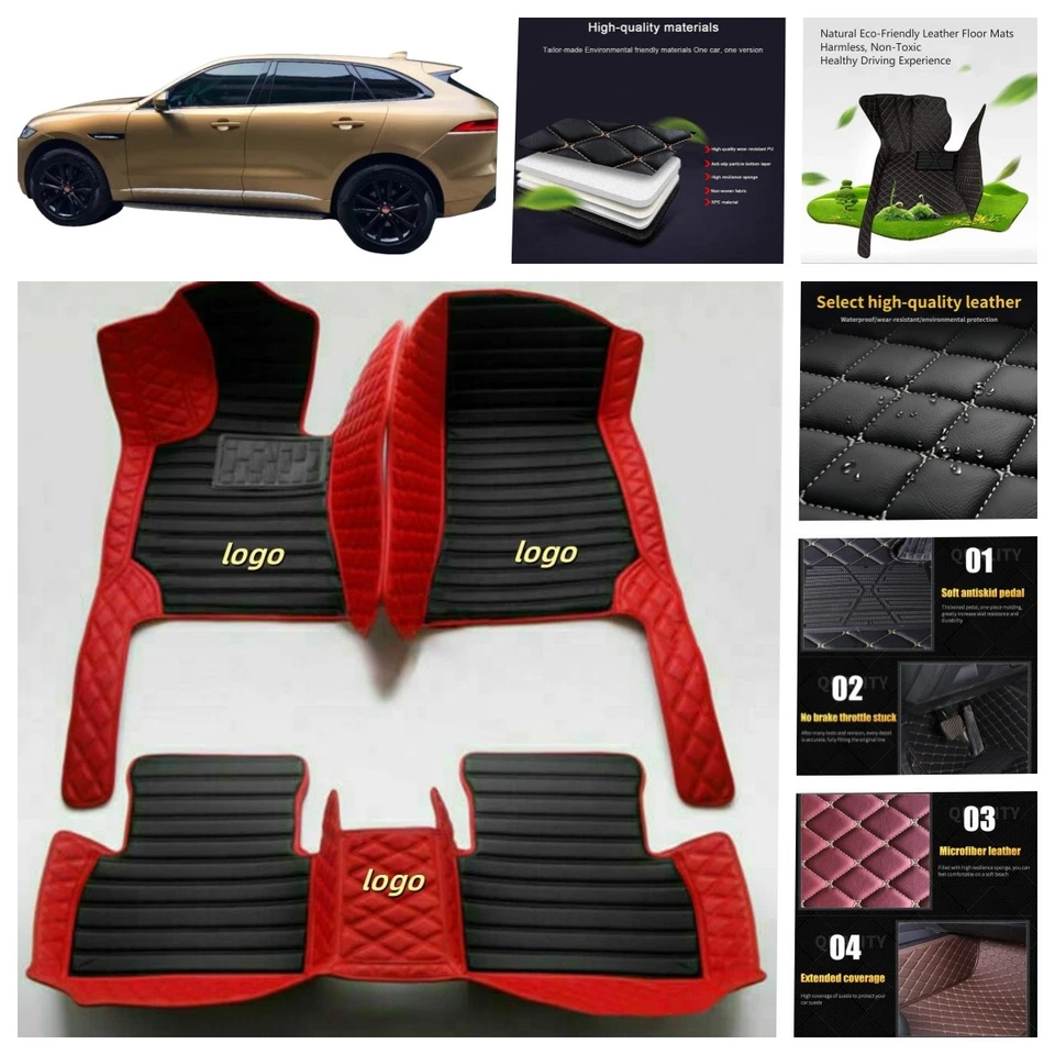 For Jaguar All Models Car Floor Mats Custom Waterproof Auto Carpets Cargo Liners Foto 1 de 4