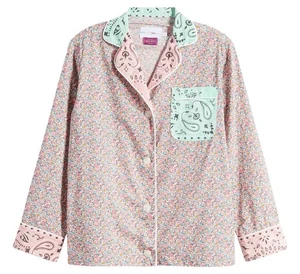 LLÁMALO POR TU NOMBRE X Liberty London Camisa Pijama Estampado Mixto Pequeña $250+ NUEVA - Imagen 1 de 11