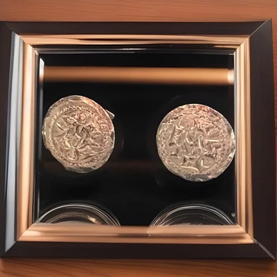 AZTEC GOD XIUTHECUHTLI Vint Sterling Silver Cufflinks 925 GZH Taxco Silversmith - Image 1 of 4