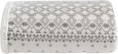 Eddie Bauer - Blanket, Super 50" x 60", Fair Isle Peak Grey/White  - Image 1 of 4