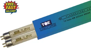 T4 6W Fluorescent Tube Lamps 232Mm - 2 Pack of CFL Bulbs - G5 2-Pin Base Fitting - Picture 1 of 12