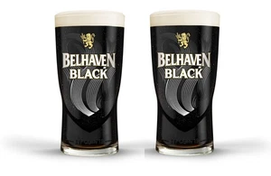2x Belhaven Black One Pint 20oz Bier Nucleated Glass Dunbar Scotland Neu CE M23 - Bild 1 von 11