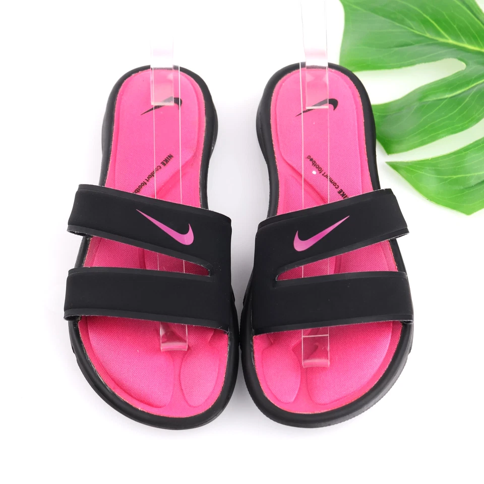 Женские сандалии Nike Ultra Comfort 3 размер 8 черные розовые шлепанцы 882695-003 - Изображение 1 из 4