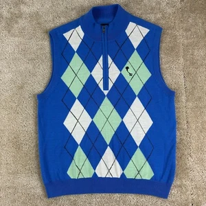 FootJoy Mens Sweater Vest M Wool Argyle Diamond Golf White orlando country club - Picture 1 of 15