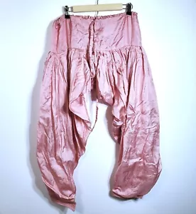 Vintage Harem Yoga Hose seidig Kordelzug Ballon rosa 48" x 42" geräumig - Bild 1 von 12