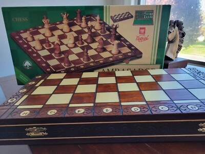 Juego de mesa de ajedrez europeo Ambassador hecho a mano Foto 1 de 4