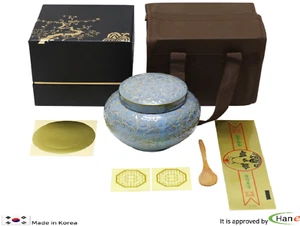 Korea Orientalisch Traditionell Voll Geschenk Flasche Set Box Etui Löffel Glas Honig Sirup - Bild 1 von 9