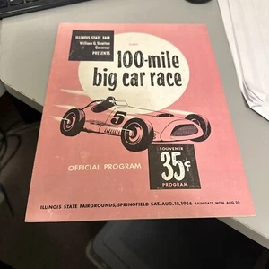 1956 Illinois State Fair Springfield USAC 100 Mile Racing Indycar Program - Picture 1 of 6
