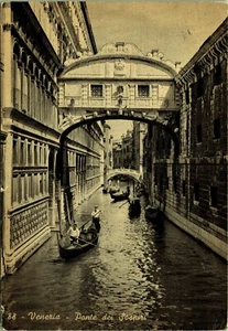 Postal con foto real RPPC Góndolas Puente de los Suspiros Venecia Italia - Imagen 1 de 2