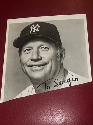 🔥SALE HOF MICKEY MANTLE Auto Signed Autograph Greeting cut 100% AUTH *To Sergio - Image 1 of 2