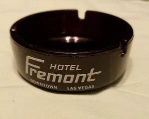 Ashtray Vintage Hotel Fremont Downtown LasVegas Casino Nevada Glass Black Resort - Picture 1 of 6