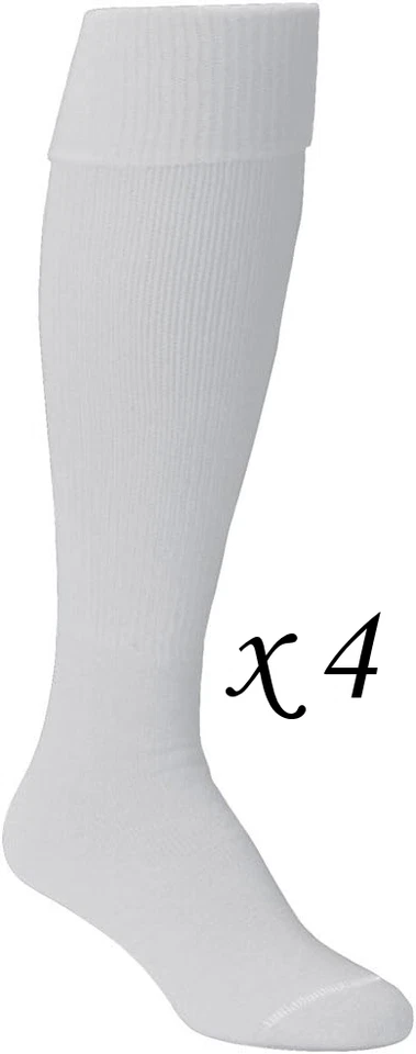 4 Pairs TCK Over the Calf Multisport Tube Socks - Solid White - Large - Image 1 of 1