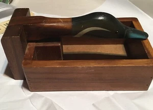 Vintage Wooden Duck Goose Head Nut Cracker Box Bowl - Picture 1 of 9