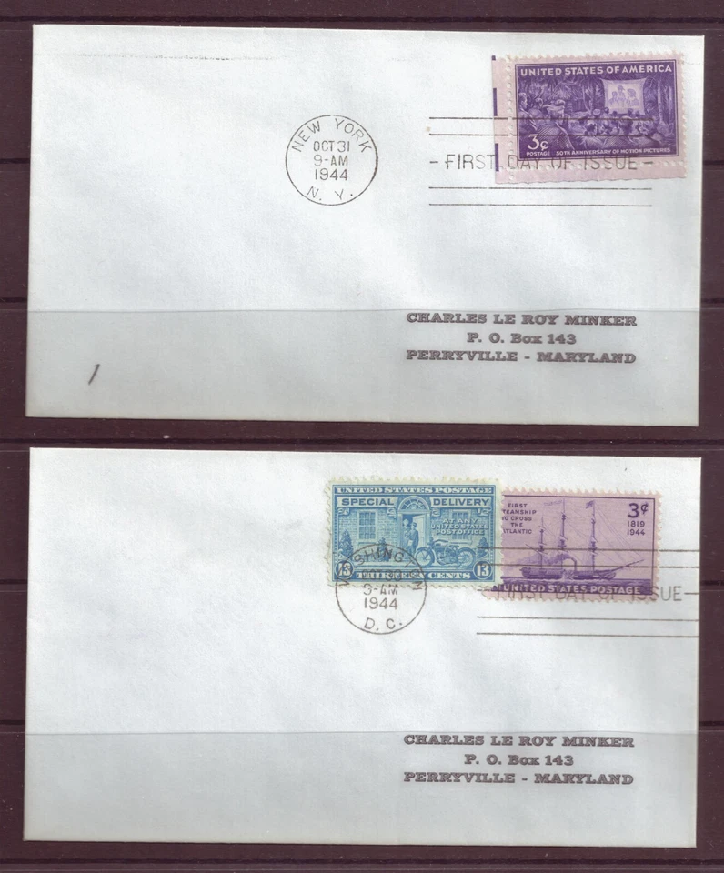 U.S., First Day Covers, 50th Anniv of Motion Pictures & 125th Anniv of 1st Steam - Image 1 of 1
