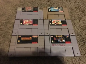 11 SUPER NINTENDO GAMES, PAC-MAN ADVENTURES/SCOOBY-DOO/MONOPOLY/SIM CITY/TAZ - Picture 1 of 2