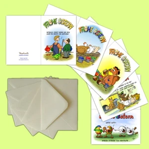 100 witzige Osterkarten mit Umschlägen - plan zum Beschriften oder verpackt - Bild 1 von 1