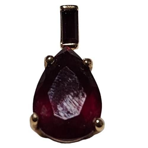 VETEMENTS Elegante ciondolo a goccia pietra preziosa rosso rubino per collana bigiotteria moda donna