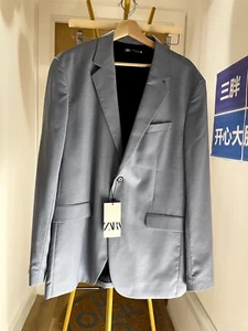 Zara Herren normale Passform Anzug Blazer blau Gr. 54 - Bild 1 von 3