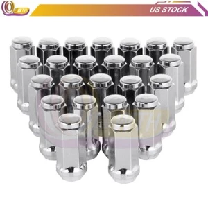 24 Chrome M14x1.5 Lug Nuts 1.9" Tall Fits Toyota Chevrolet GMC Cadillac 3/4" Hex - Picture 1 of 5