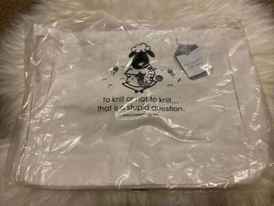 Bolso de Mano Fair Isle de Lona, Blanco - "Tejer o no Tejer" Oveja Foto 1 de 2