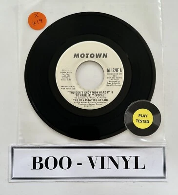The Devastating Affair ~ You Don't Know Hard It Is - Promo 7” USA Motown EX - Image 1 of 4