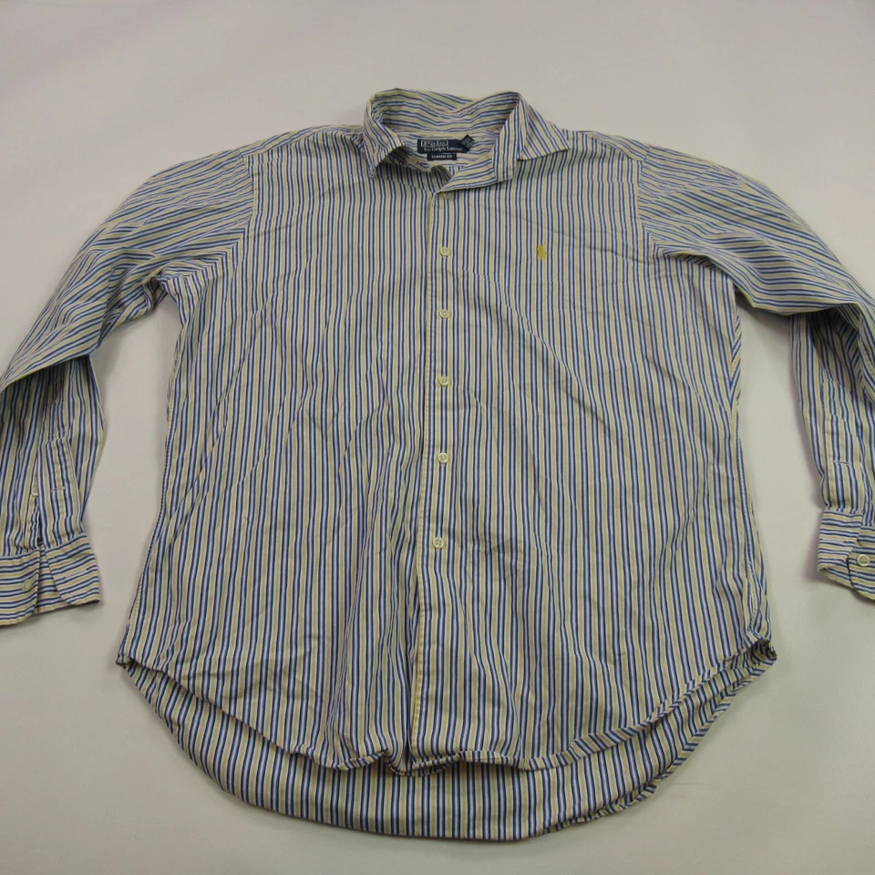 Polo Ralph Lauren Shirt Mens Large Long Sleeve Cotton Stripes Lightweight - Image 1 of 4